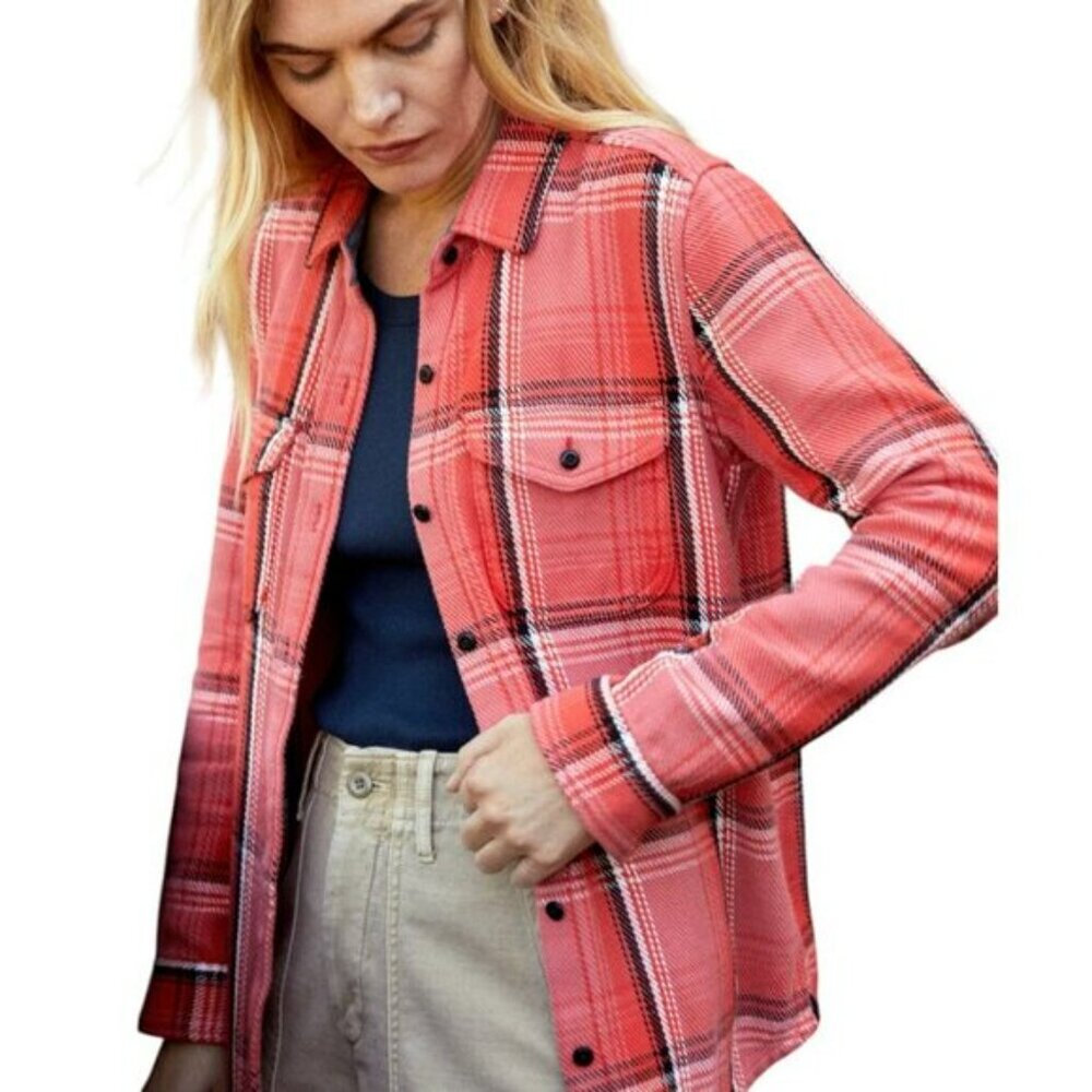 Outerknown Blanket Shirt Women's M/L Pink Cabin Coastal Cottage Casual Granola